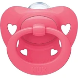 Nuk Signature Silicone orthodontic pacifier with cover Pink Hearts for 18-36 months