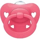 Nuk Signature Chupete ortodóntico de silicona con funda Corazones rosa para 18-36 meses