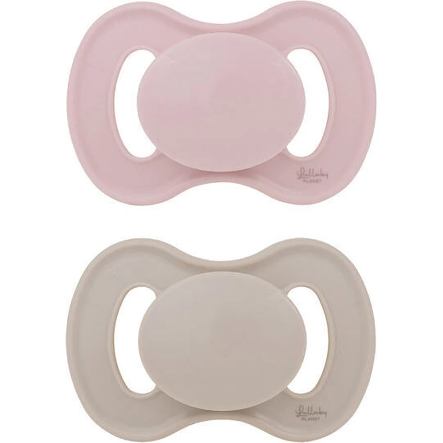 Lullaby Planet Suzete Silicon Cuarț Roz & Nisip pentru 0-6 luni 2buc