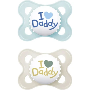 Mama Original Orthodontische Siliconen Fopspeen Ik Hou Van Papa - Blauw - 2-6 maanden 2st
