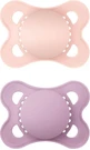 Mam Nature's Colors Silicone Orthodontic Pacifiers - Pink-Mov for 2-6 months 2pcs