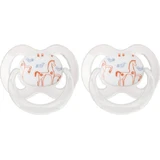 Korres Silicone Orthodontic Pacifiers Rocking Horse - White for 0-6 months 2pcs