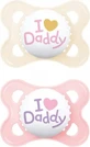 Mama Originele Siliconen Fopspeen Love Daddy - Roze 2-6 maanden 2st
