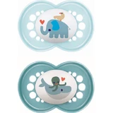 Mam Original Orthodontic Silicon Pacifiers Mouse Fox - Whale - Mint Blue for 6-16 months 2pcs