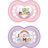 Mam 265S I Love Mummy Silikon I Love Mummy orthodontischen Schnuller - lila rosa für 16 + Monate 2pcs