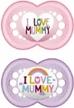 Mam 265S Silicone I Love Mummy Orthodontische Fopspenen - Lila Roze voor 16+ maanden 2st