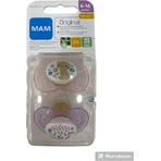 Mam 151L Orthodontische Gummi Gummischnuller Kätzchen - Blumen - Rosa Offen - Lila für 6-16 Monate 2pcs