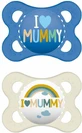 Mam Silicone Orthodontische Mama Ik Hou Van Mama - Blauw - Wit voor 2-6 maanden 2st