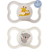 Mam Air 215S Silikon kieferorthopädische Schnuller Giraffe - Koala - Grau / Creme für 6-16 Monate 2pcs