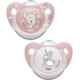 Nuk Bambi Sucettes en silicone avec housse Bambi Rose-Alb pour 0-6 mois 2pcs