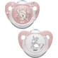 Nuk Bambi Silicone Pacifiers with cover Bambi Pink-Alb for 0-6 months 2pcs