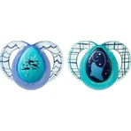 Tommee Tippee Time Night Silicone Orthodontic Pacifiers Large Large Pacifier - Blue-Blue Open for 6-18 months 2pcs