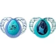 Tommee Tippee Time Night Silicone Orthodontic Pacifiers Large Large Pacifier - Blue-Blue Open for 6-18 months 2pcs
