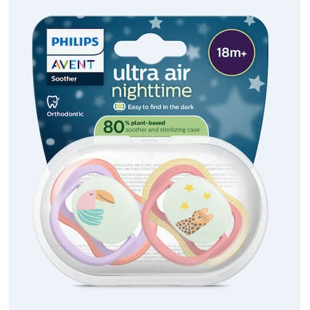 Philips Ultra Air Silicone Soothers Pacifier Purple for 18+ months 2pcs