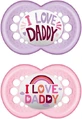 Mama Original Ik Hou Van Papa Silicone Orthodontische Fopspenen - Mov-Roz voor 6-16 maanden 2st