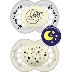 Mam Silikon kieferorthopädische Schnuller Moon-Stars - Beige-Grau für 16+ Monate 2pcs