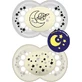 Mam Silikon kieferorthopädische Schnuller Moon-Stars - Beige-Grau für 16+ Monate 2pcs
