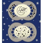 Mam Silikon kieferorthopädische Schnuller Moon-Stars - Beige-Grau für 16+ Monate 2pcs