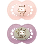 Mam Day & Night 274S Silicone Orthodontische Fopspenen Uil Fopspeen - Roze / Paars voor 16+ maanden 2st