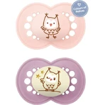 Mam Day & Night 274S Silicone Orthodontische Fopspenen Uil Fopspeen - Roze / Paars voor 16+ maanden 2st