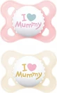 Mam Original Mummy Loves Mummy Chupetes Ortodónticos de Silicona - Rosa/Haya para 2-6 meses 2pcs
