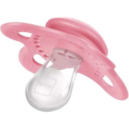 Mam Original Mummy Loves Mummy Silikon orthodontische Schnuller - Rosa/Buche für 2-6 Monate 2pcs