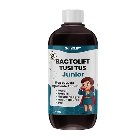 BactoLift Tusi Tus Junior - 100% natürlicher trockener und produktiver Hustensirup