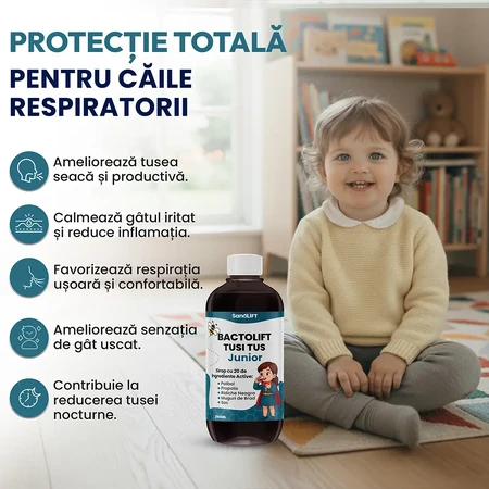 BactoLift Tusi Tus Junior - 100% natürlicher trockener und produktiver Hustensirup