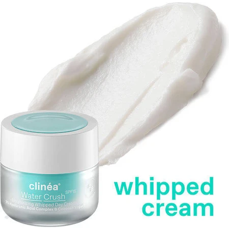 Clinea Water Crush Light Moisturising and Sebum Control 48h Day Face Cream with SPF15 with Hyaluronic Acid and Prebiotics 50ml