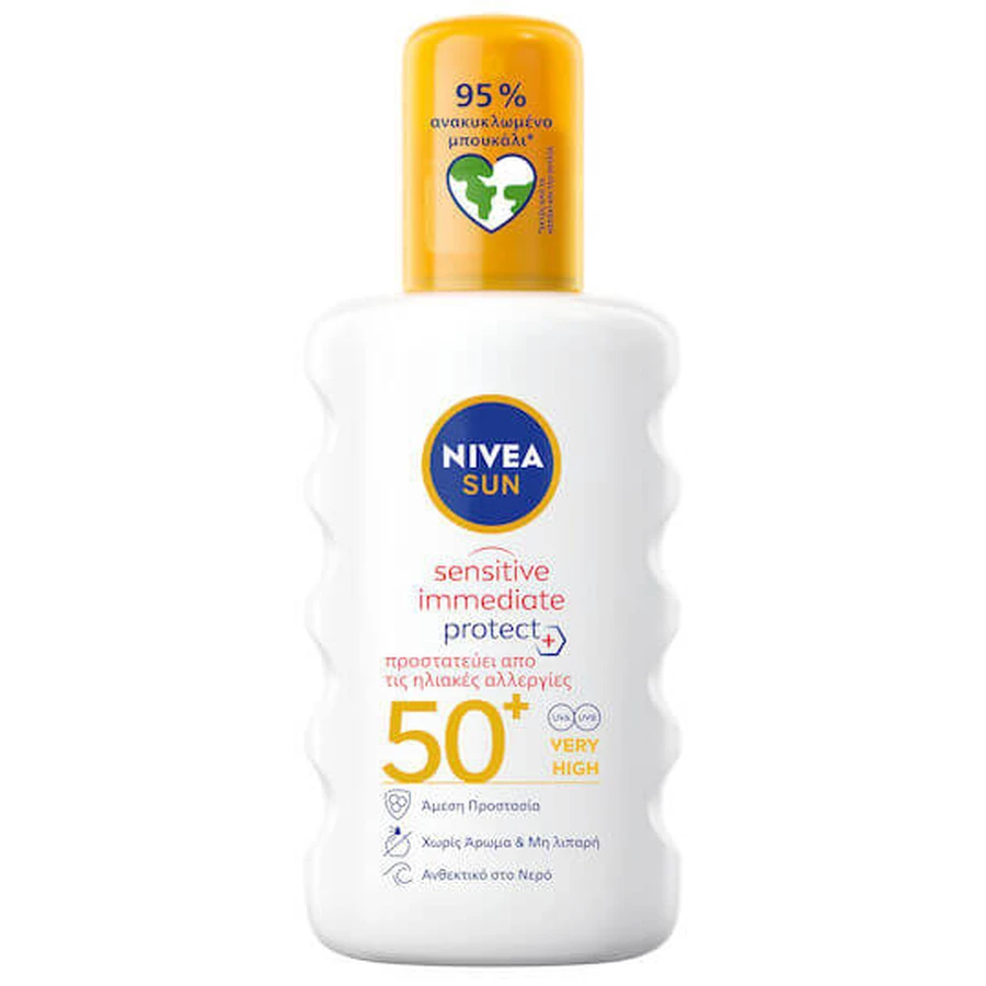 Nivea Sun Sensitive Immediate Protect Sun Water Resistant Sunscreen Body Lotion SPF50 200ml