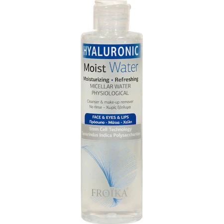 Froika Hyaluronic Moist Micellar Water Make-up-Entferner für Gesicht, Augen und Lippen bei zu Akne neigender Haut 200ml