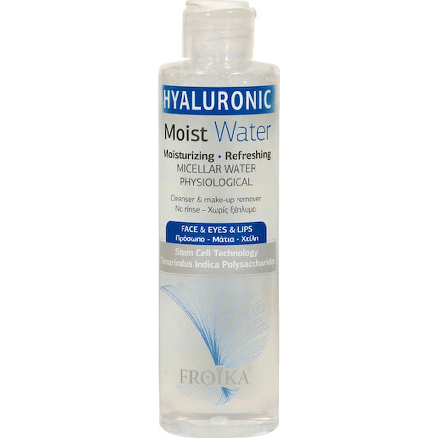 Froika Hyaluronic Moist Micellar Water Make-up-Entferner für Gesicht, Augen und Lippen bei zu Akne neigender Haut 200ml