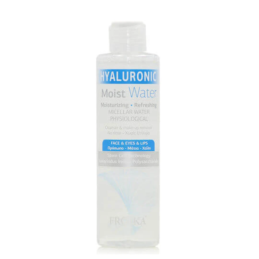 Froika Hyaluronic Moist Micellar Water Make-up-Entferner für Gesicht, Augen und Lippen bei zu Akne neigender Haut 200ml