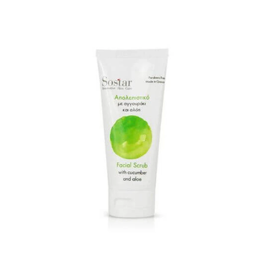 Sostar Komkommer en Aloë gezichtsscrub 75ml