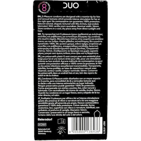 Duo Prezervatives G-Pleasure Ribbed 12pcs