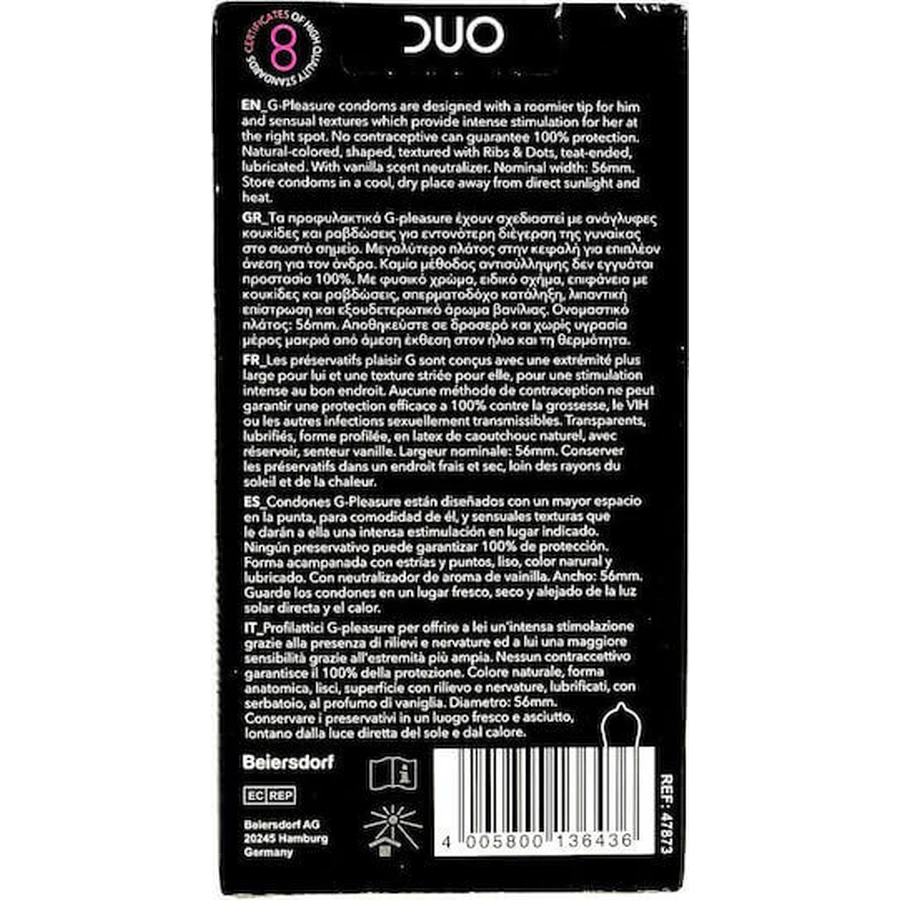 Duo Prezervatives G-Pleasure Ribbed 12pcs