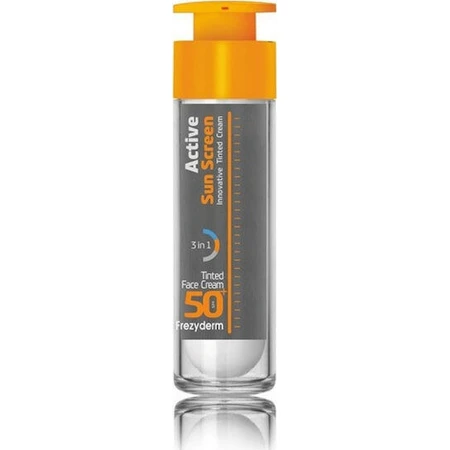 Frezyderm Active Sun Screen Innovative Tinted Water Resistant Face Cream SPF50 with Pigment 50ml