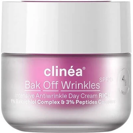 Clinea Bak Off Wrinkles Rich Anti-Ageing Day Face Cream SPF20 mit Hyaluronsäure & Bakuchiol 50ml