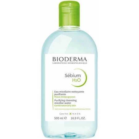 Bioderma Sebium Η2Ο Micellair Gezichts Make-up Verwijderend Micellair Water voor de Acnegevoelige Huid 500ml