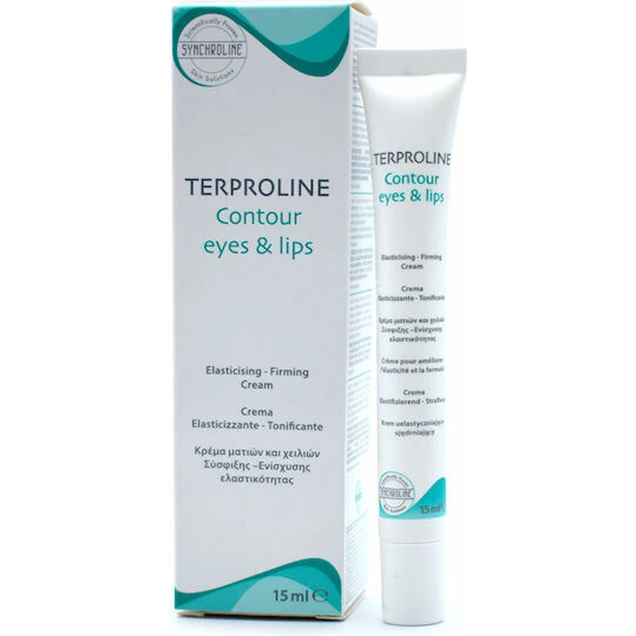 Synchroline Terproline Crème anti-âge et tonifiante pour les yeux et les lèvres à l'acide hyaluronique 15ml