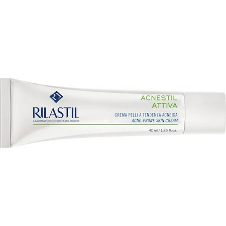 Rilastil Acnestil Attiva Crema Facial 24h Contra Imperfecciones y Acné con Ácido Hialurónico y Péptidos 40ml