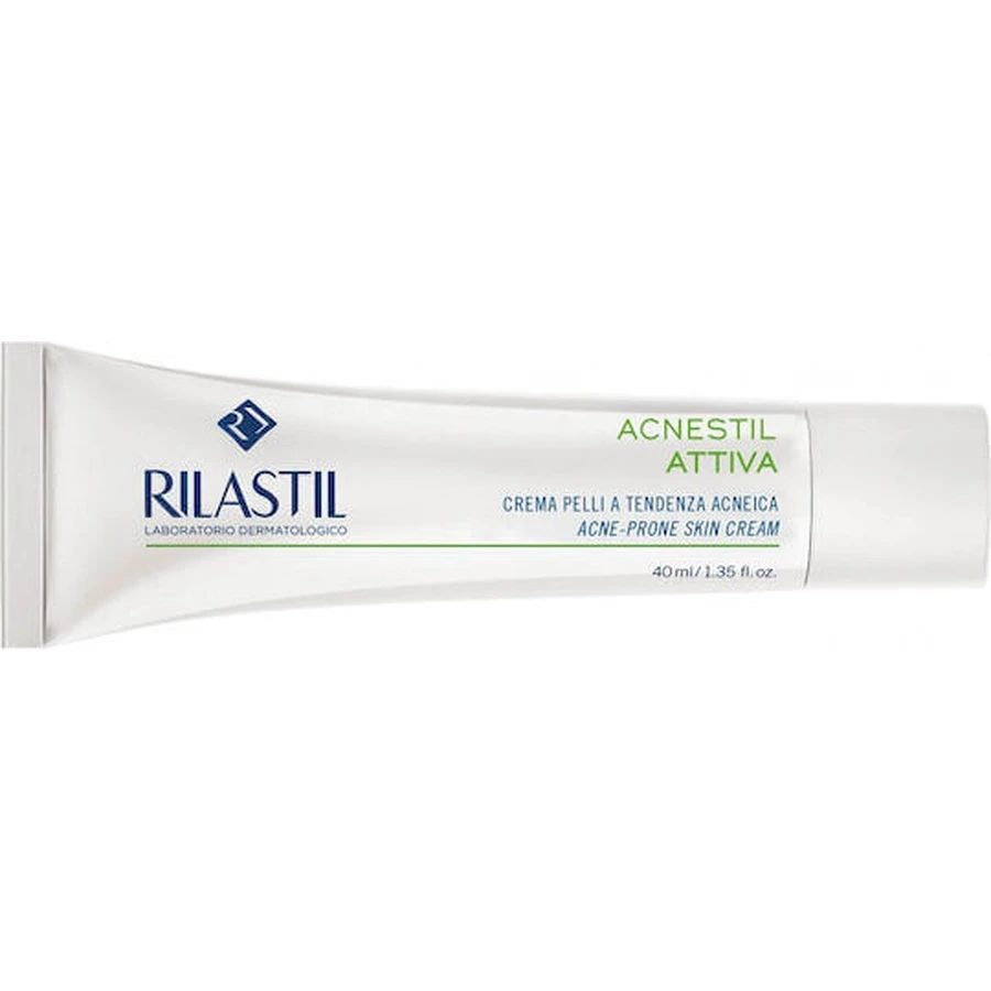 Rilastil Acnestil Attiva Crema Facial 24h Contra Imperfecciones y Acné con Ácido Hialurónico y Péptidos 40ml
