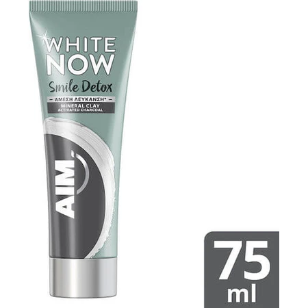 AIM White Now Smile Detox Whitening Tandpasta met Geactiveerde Houtskool 75ml