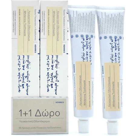 Korres Whitening Tandpasta Anijs & Eucalyptus 2x75ml