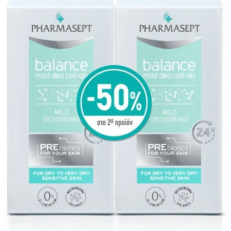 Pharmasept Balance Mild Deo Deodorant 24h Roll-On Aluminum Free 2x50ml