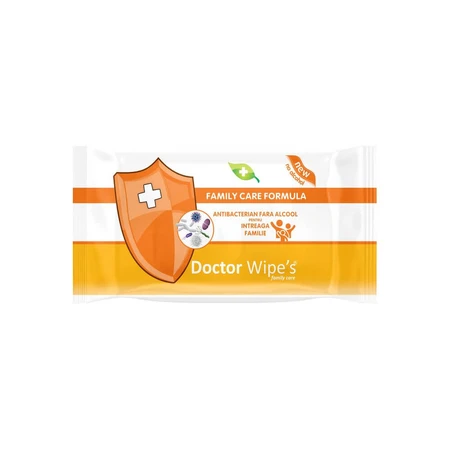 Toallitas antibacterianas sin alcohol Family Care, 72 unidades, Doctor Wipe's
