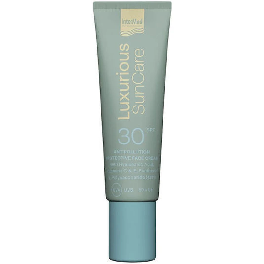 InterMed Luxurious Suncare Moisturising, Anti-Ageing and Brightening Day Face Cream with SPF30 with Hyaluronic Acid 50ml
