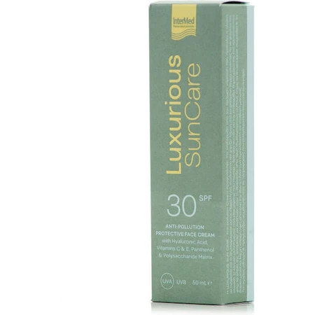 InterMed Luxurious Suncare Moisturising, Anti-Ageing and Brightening Day Face Cream with SPF30 with Hyaluronic Acid 50ml