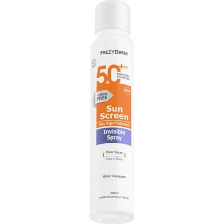 Frezyderm Invisible Waterproof Sun Protection Lotion für Gesicht und Körper SPF50 in Spray 200ml