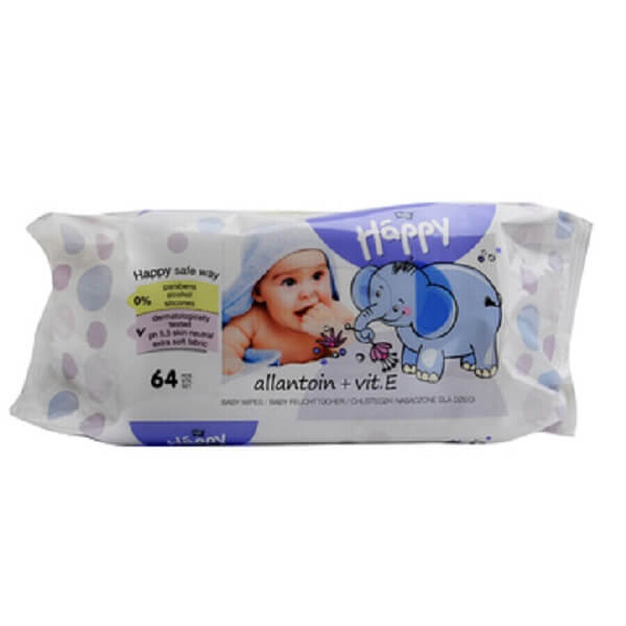 Comprar Servilletas con alantoína y Vit E, 64 unidades, Happy Servilletas con alantoína y Vit E, 64 unidades, Happy
